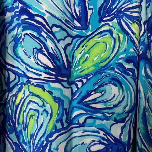 Lilly Pulitzer Sonya Sleeveless Fringe Top Oh Shucks Sparkling Blue Sz 2 - Picture 5 of 8